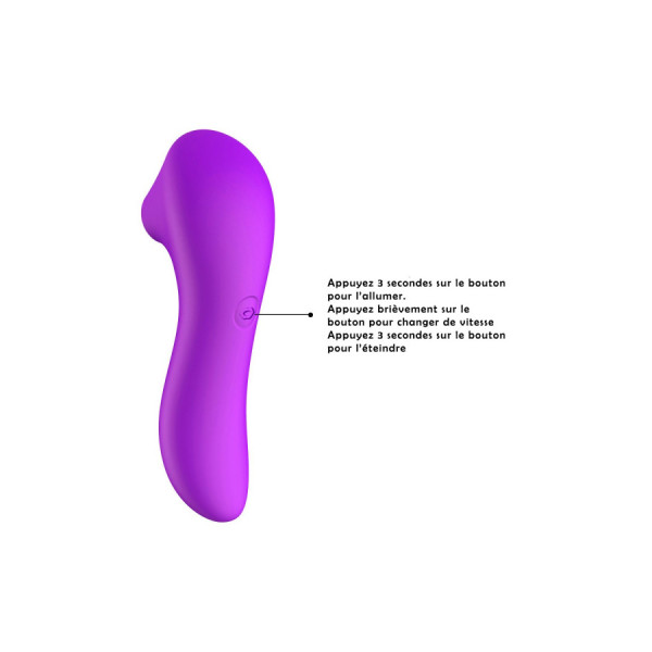 Stimulateur succion de clitoris et tétons USB violet 